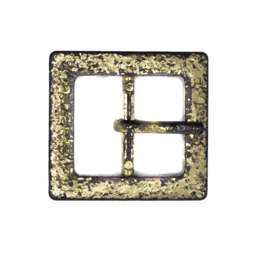 Gürtelschnalle Hammerschlag Schwarz-Gold 20 mm – Metallschnalle SM-31