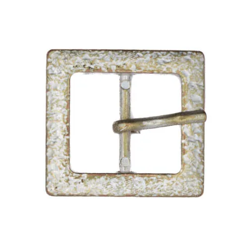Gürtelschnalle Hammerschlag-Muster Altsilber 20 mm – Metallschnalle SM-31