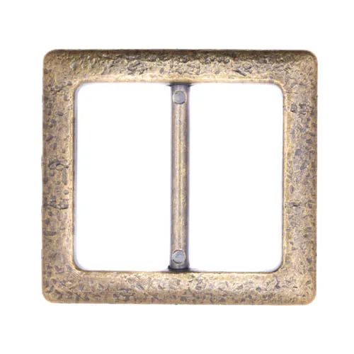 Gürtelschnalle Hammerschlag Altmessing 40 mm – Metallschnalle SM-31