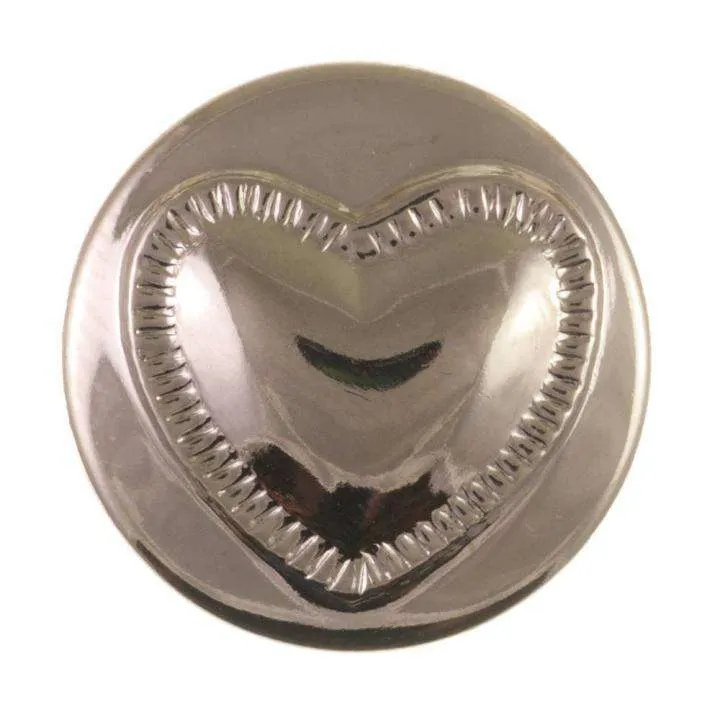 Trachtenknopf Herzmotiv Silber – Ösenknopf – TK-63S