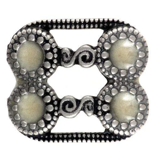 Trachtenapplikation Zierschnalle Silberfarben 15 mm – Metall TA-36