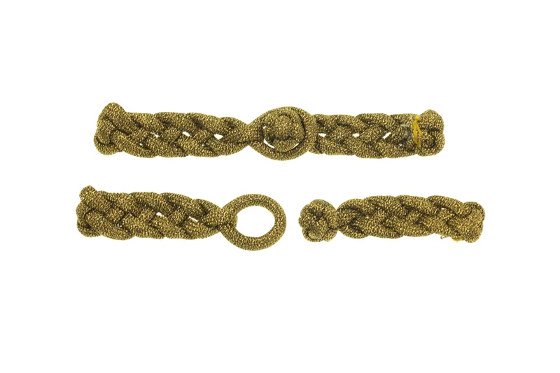 Posamenten Verschluss Altgold – Knebel-Applikation POS-11