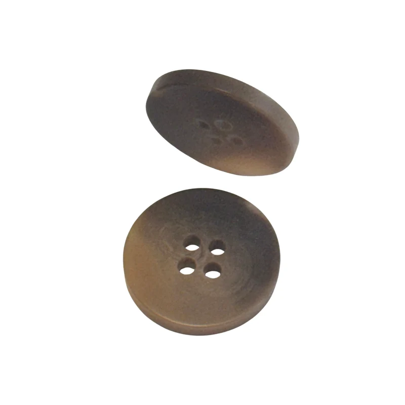 Mantelknopf 4-Loch Braun-Beige matte Oberfläche KM-39