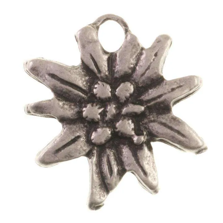 Trachtenanhänger Edelweiß Alt Silber – Metallanhänger TA-158