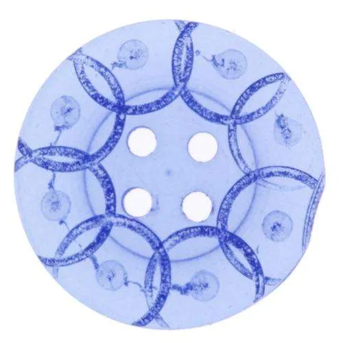Knopf Musterung Transparent Blau – Kunststoffknopf KBL-36