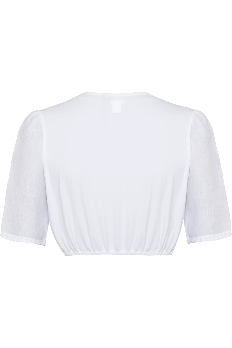 Leinen-Dirndlbluse mit kurzen Ärmeln