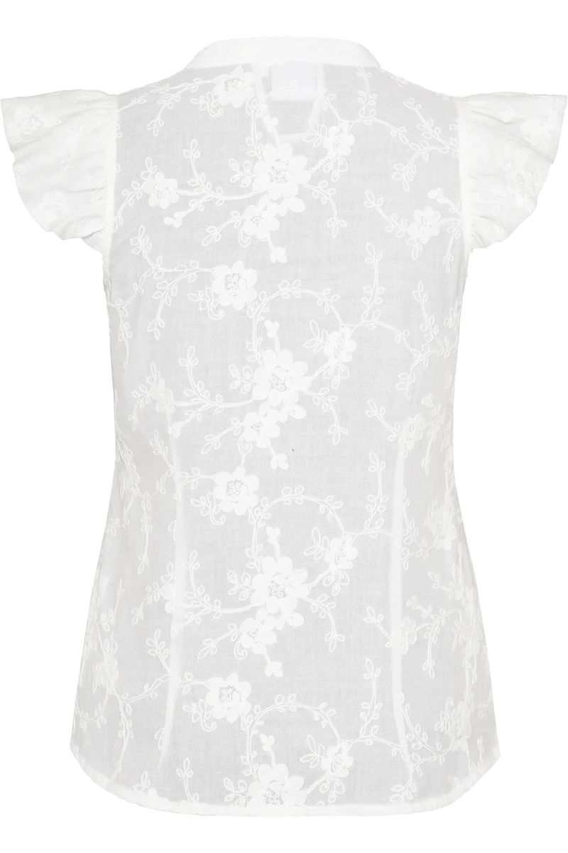 Damen Trachtenbluse bestickt mit Flügelämel