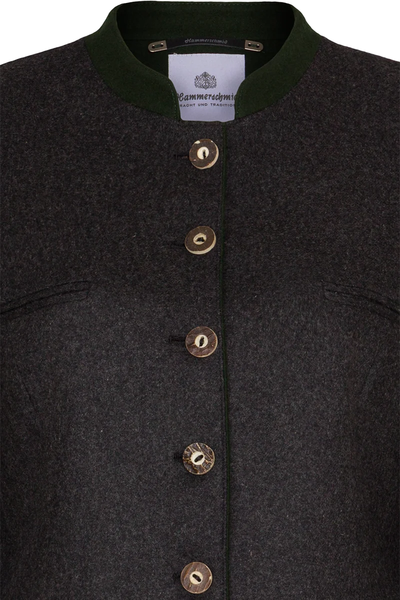Damen Gehrock aus Loden mit Stehkragen - anthra tanne
