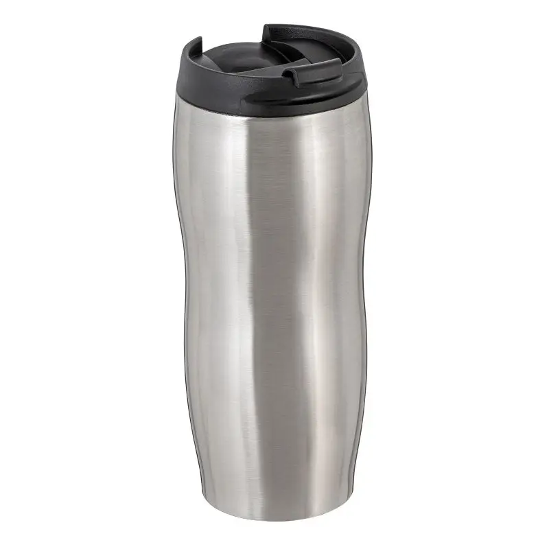 DINTON Thermobecher – eleganter Isolierbecher in Silber, ideal für unterwegs