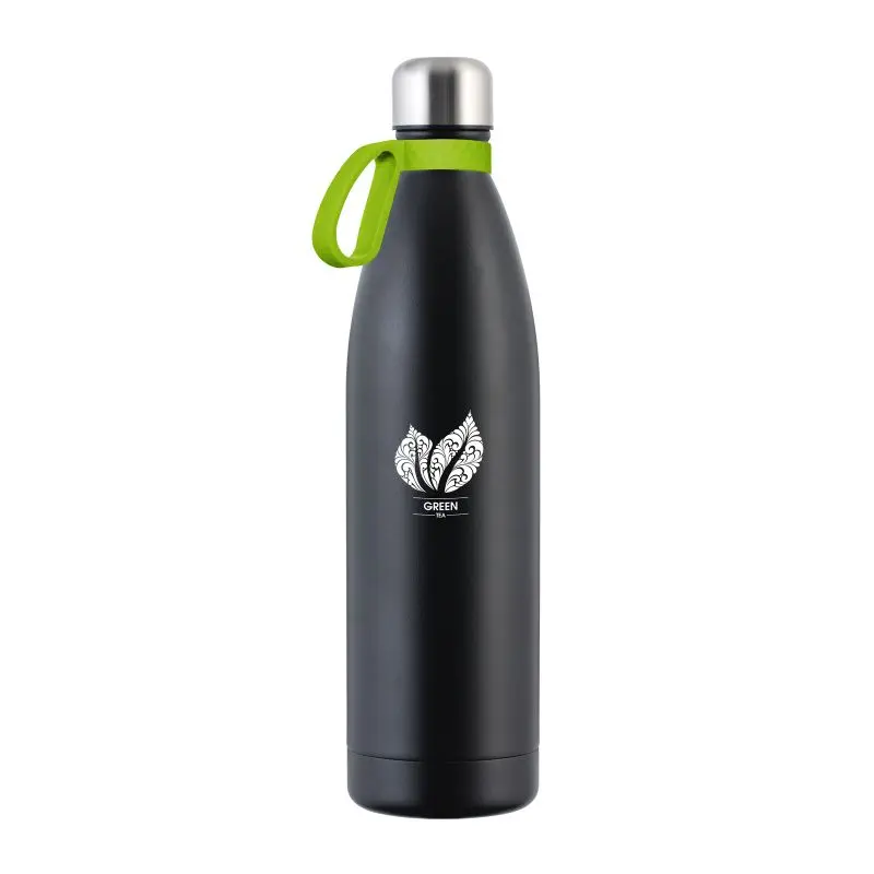 NIZZA XXL 1000 ml Thermotrinkflasche, Schwarz-Silber