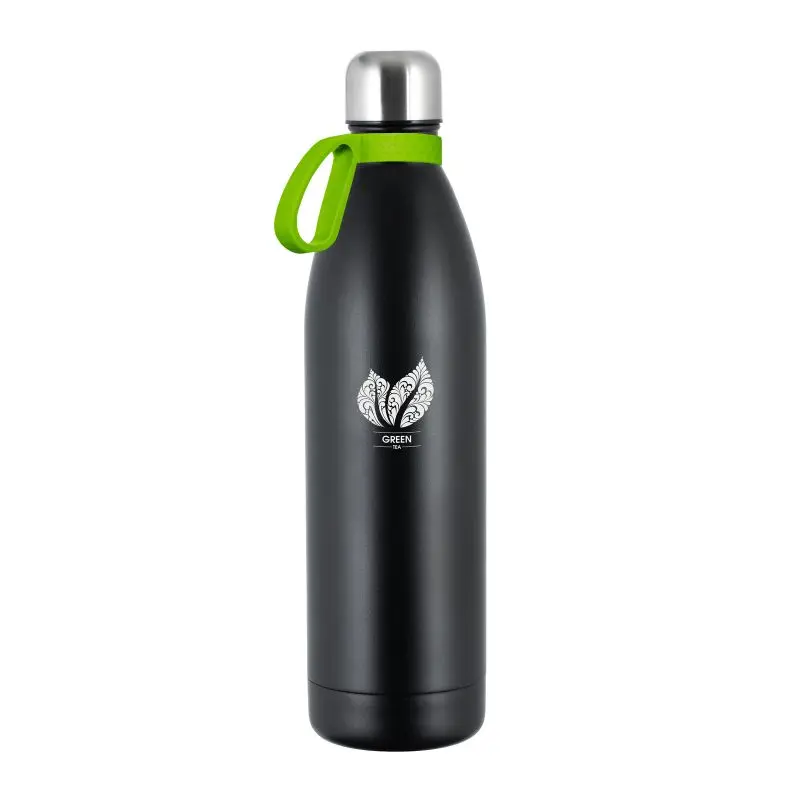 NIZZA XL 750 ml Thermotrinkflasche, Schwarz-Silber