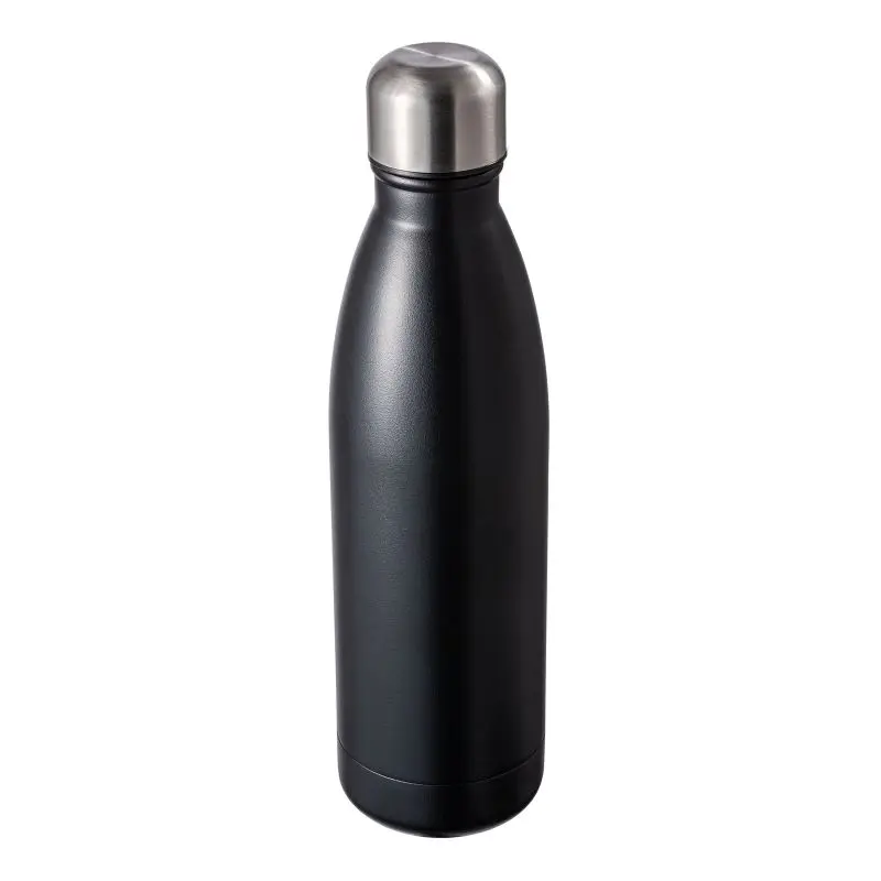Schwarz-Silberne NIZZA Thermotrinkflasche, elegant & funktional