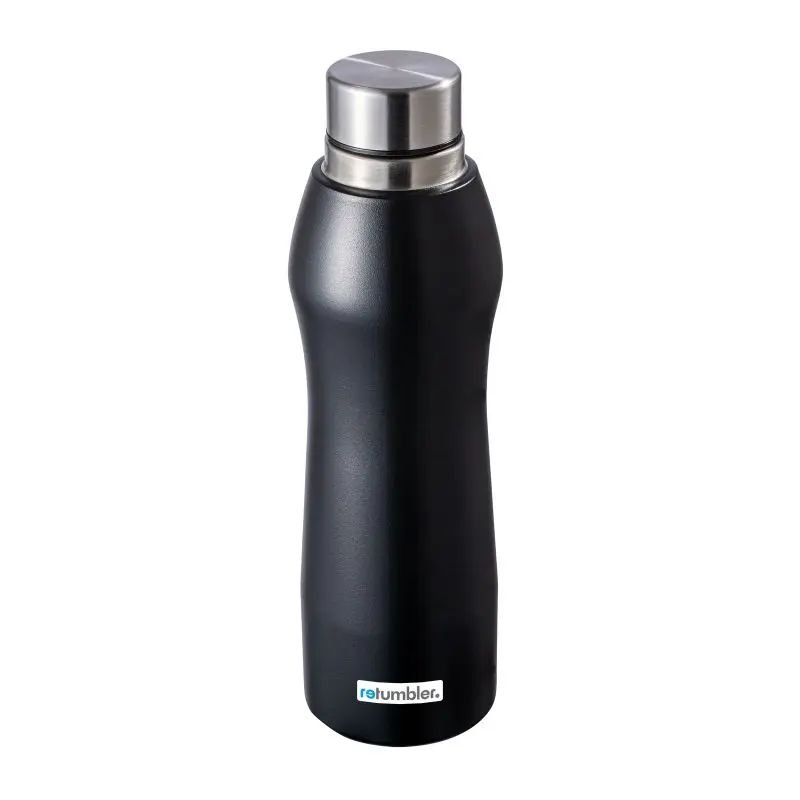 GIBRALTAR Trinkflasche, 500 ml, Silber-Schwarz, Elegant & Funktional