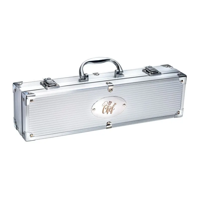 BBQ-Toolset RE98-SARAGOSSA - Premium Silber Grillzubehör