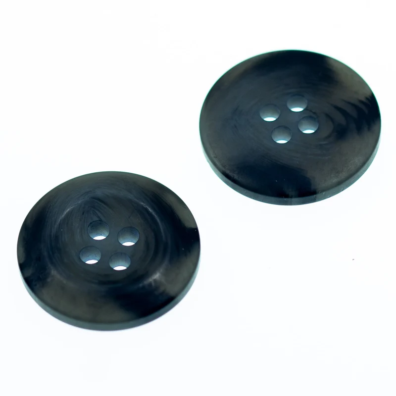 Hornimitatknopf Grau 4-Loch-Knopf – Blazer- und Sakkoknopf HI-74
