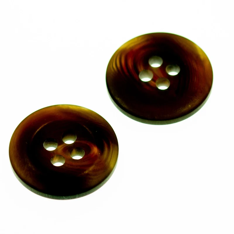 Hornimitatknopf Schwarz-Braun 4-Loch-Knopf – Blazer- und Sakkoknopf HI-74