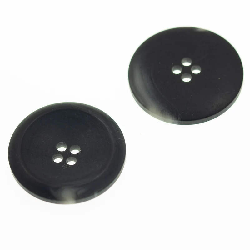 Hornimitatknopf Schwarz 4-Loch-Knopf – Blazer- und Sakkoknopf HI-75