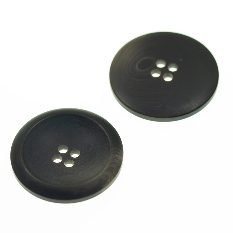 Hornimitatknopf Schwarz-Braun 4-Loch-Knopf – Blazer- und Sakkoknopf HI-75
