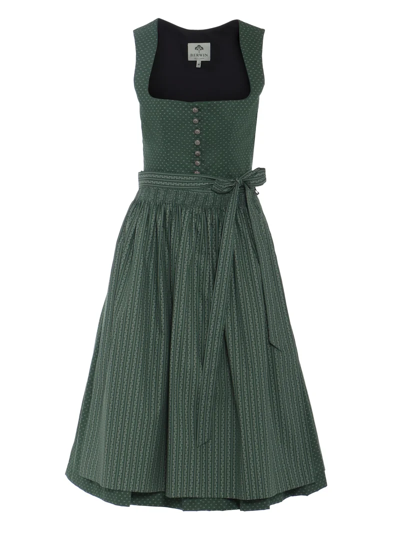 Dirndl aus Baumwolle mit Streifenschürze