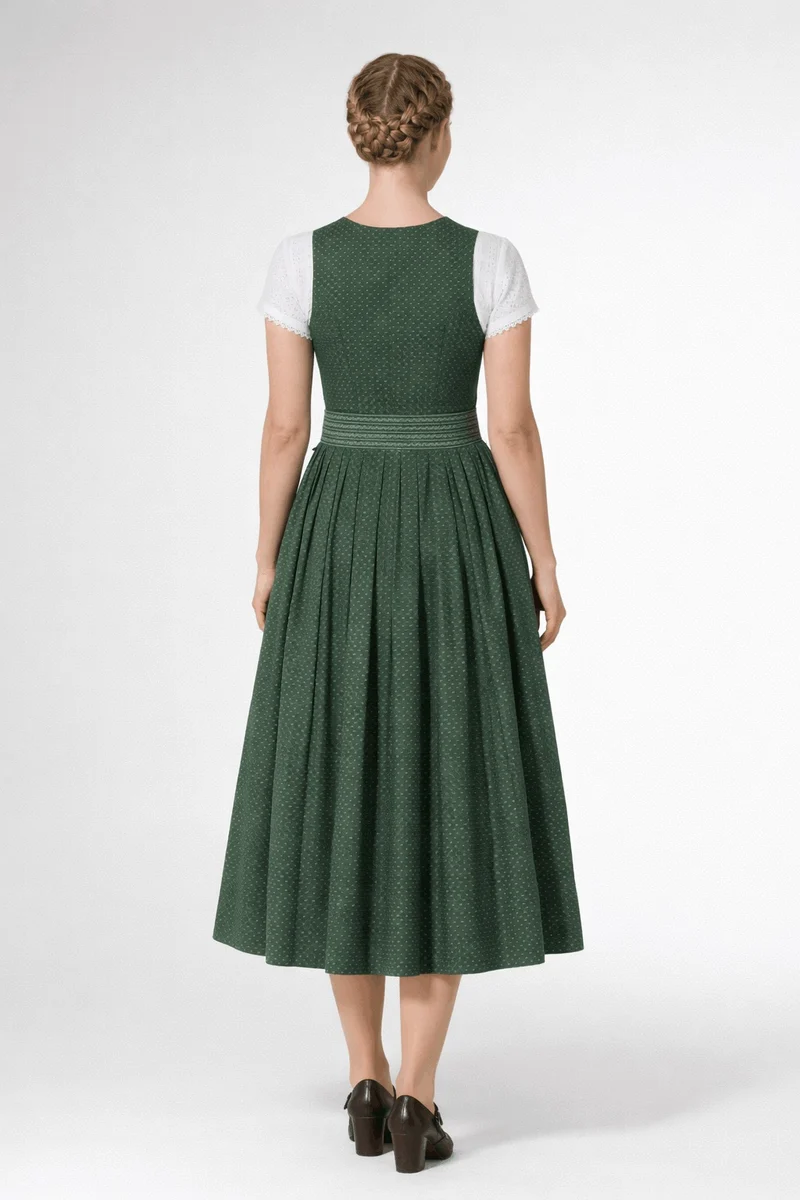 Dirndl aus Baumwolle mit Streifenschürze
