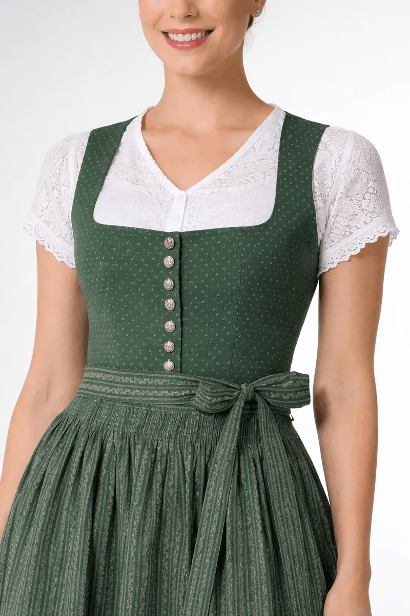 Dirndl aus Baumwolle mit Streifenschürze
