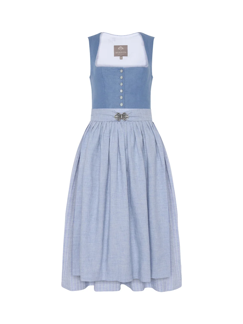Dirndl mit gestreiftem Rock und Leinenoberteil