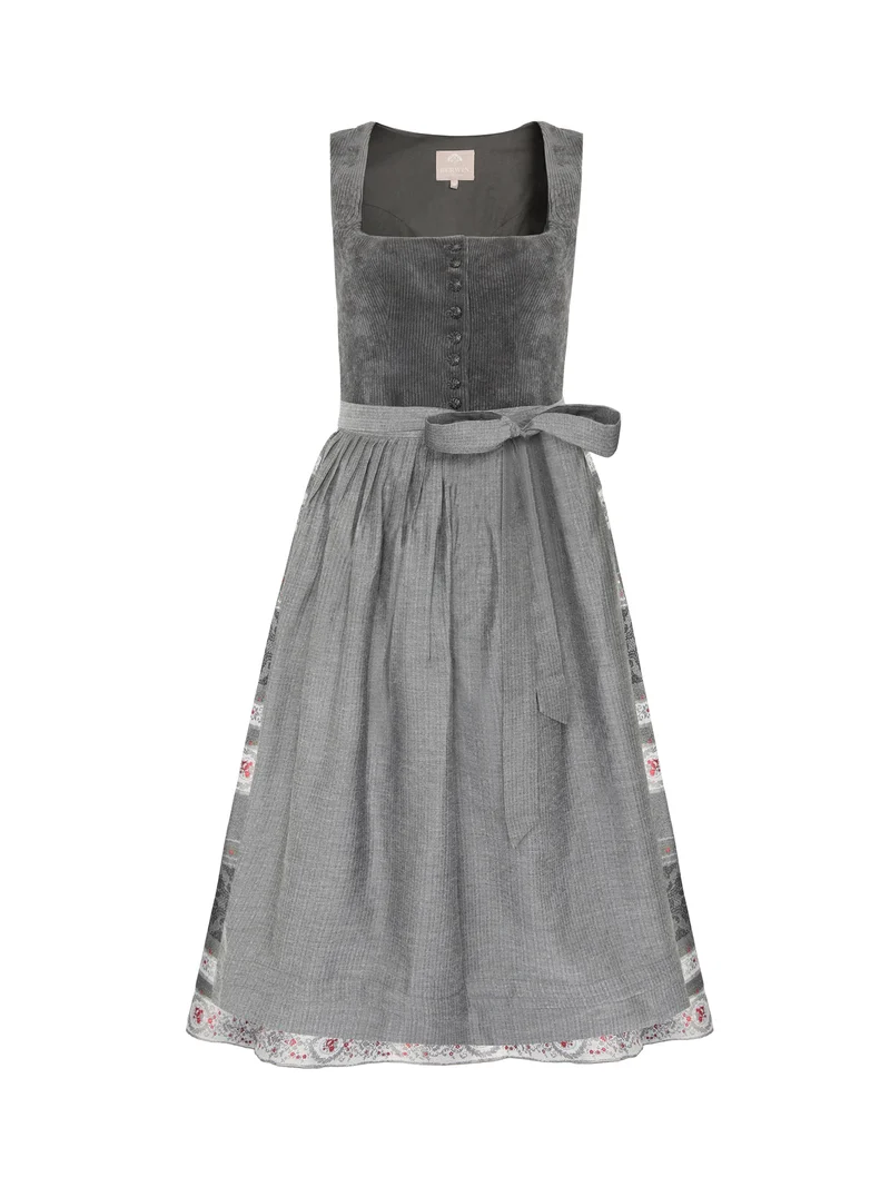 Dirndl mit Cord-Oberteil und Jacquardrock