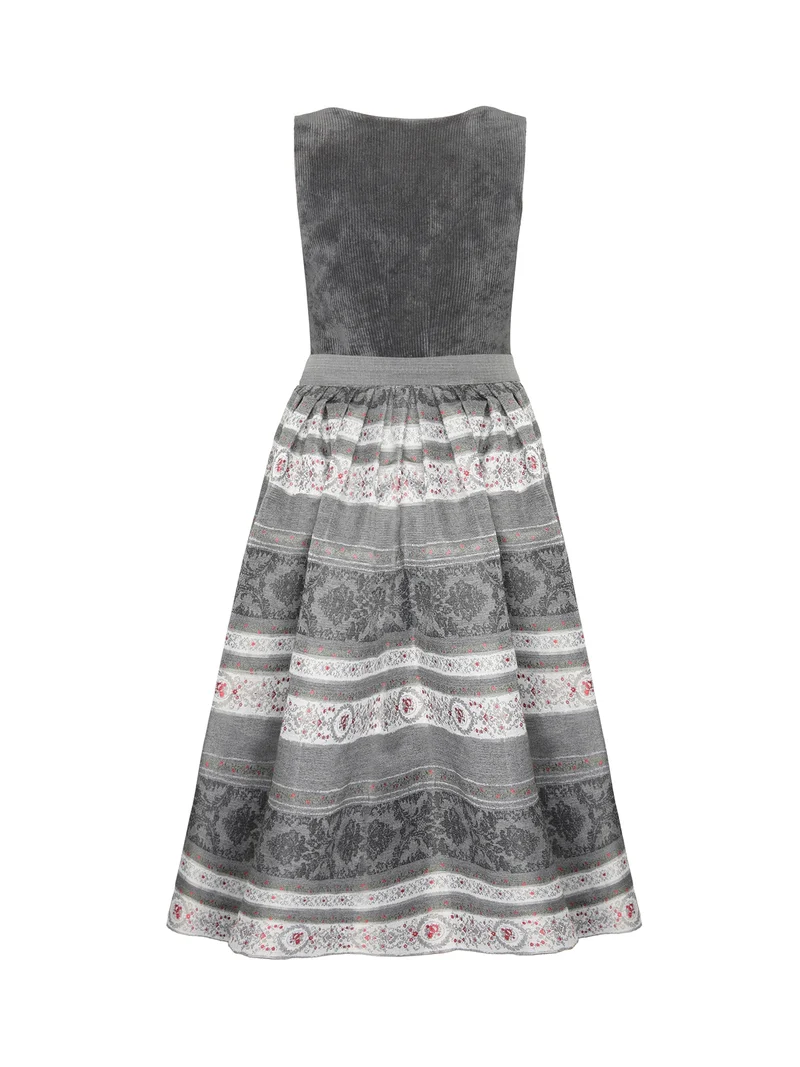 Dirndl mit Cord-Oberteil und Jacquardrock