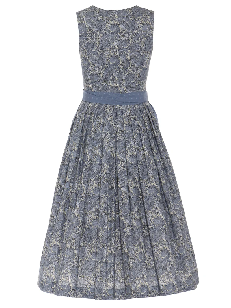 Dirndl aus Paileydruck mit Blaudruckschürze