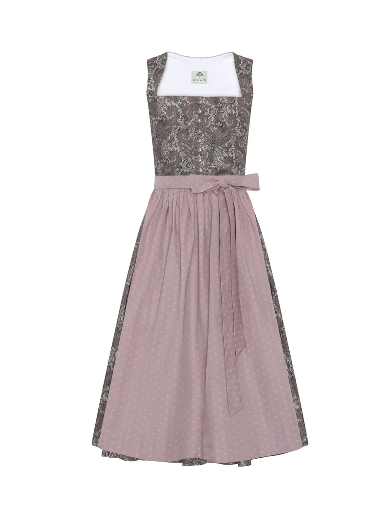 Dirndl aus Paileydruck mit Blaudruckschürze