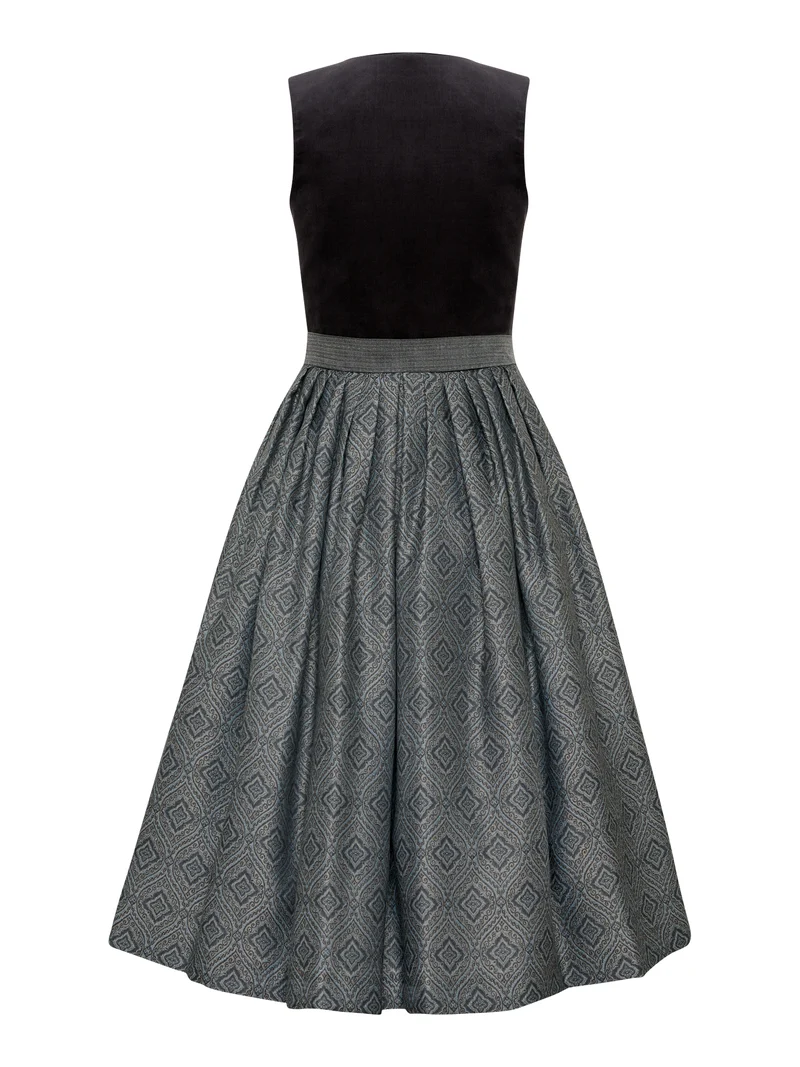 Dirndl mit Samt-Oberteil und Jacquardrock