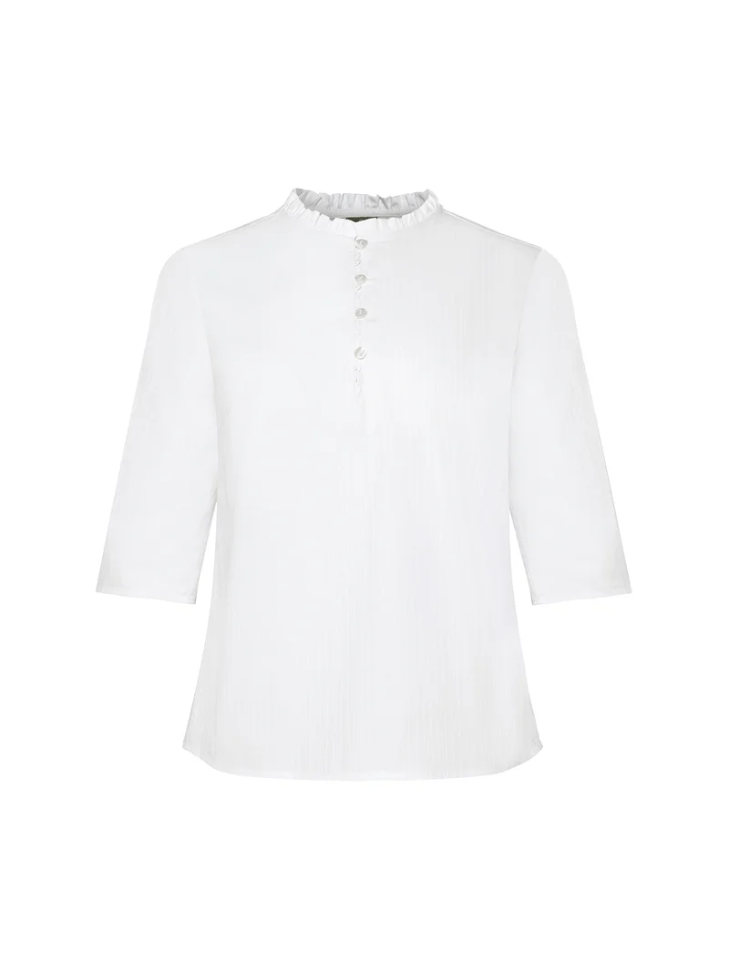 Bluse mit Rüsche im Ausschnitt