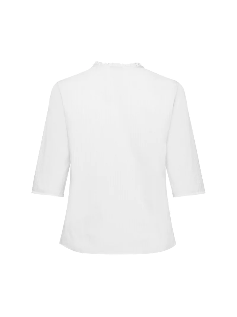 Bluse mit Rüsche im Ausschnitt