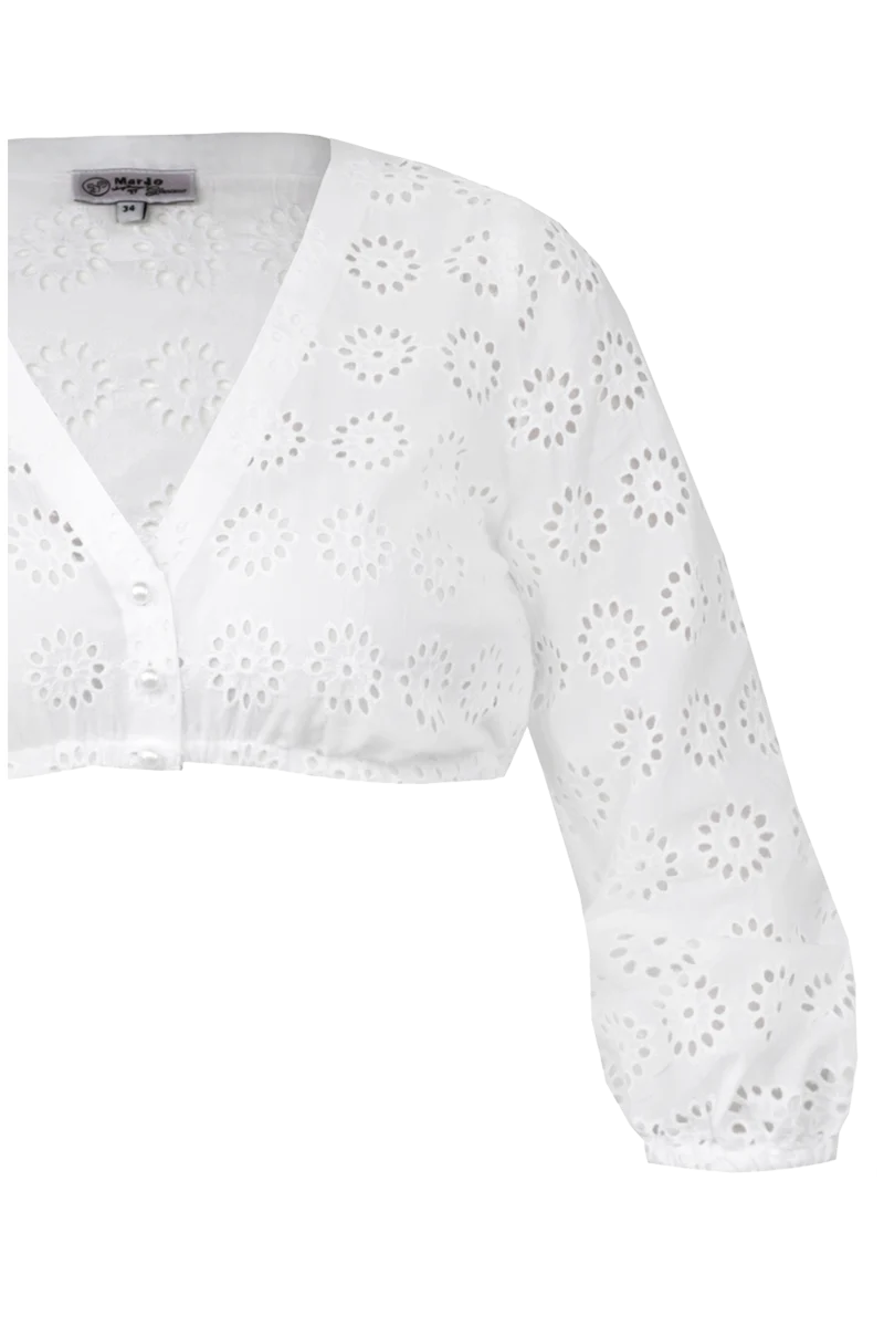 Dirndlbluse Lochstickerei mit 3/4-Arm
