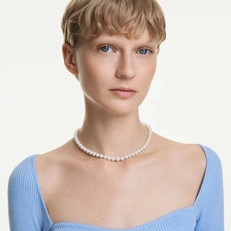 Swarovski Damen Matrix Halskette weiß 5747746