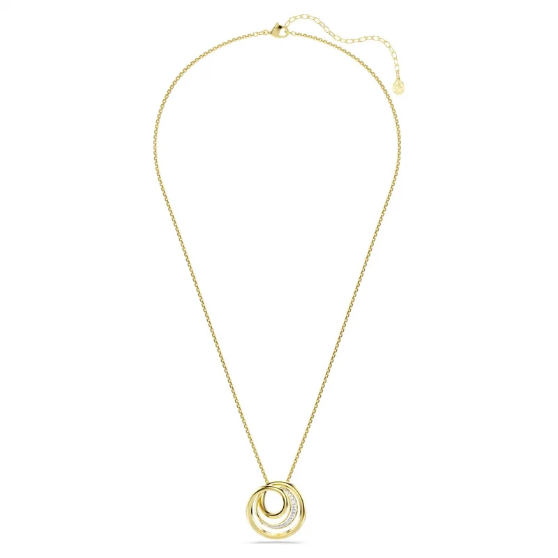 Swarovski Halskette Unisex Hyperbola Rundschliff Weiß Goldlegierungsschicht 5740410