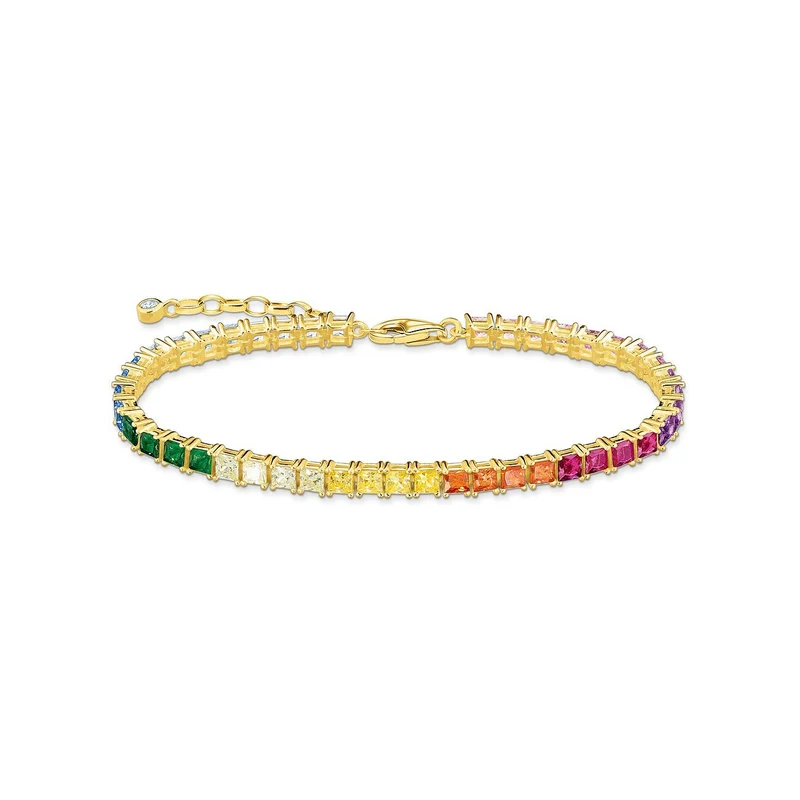 Thomas Sabo Armband Damen Tennis Colourful Stones A2029‑996‑7‑L19V Gold/Multicolor