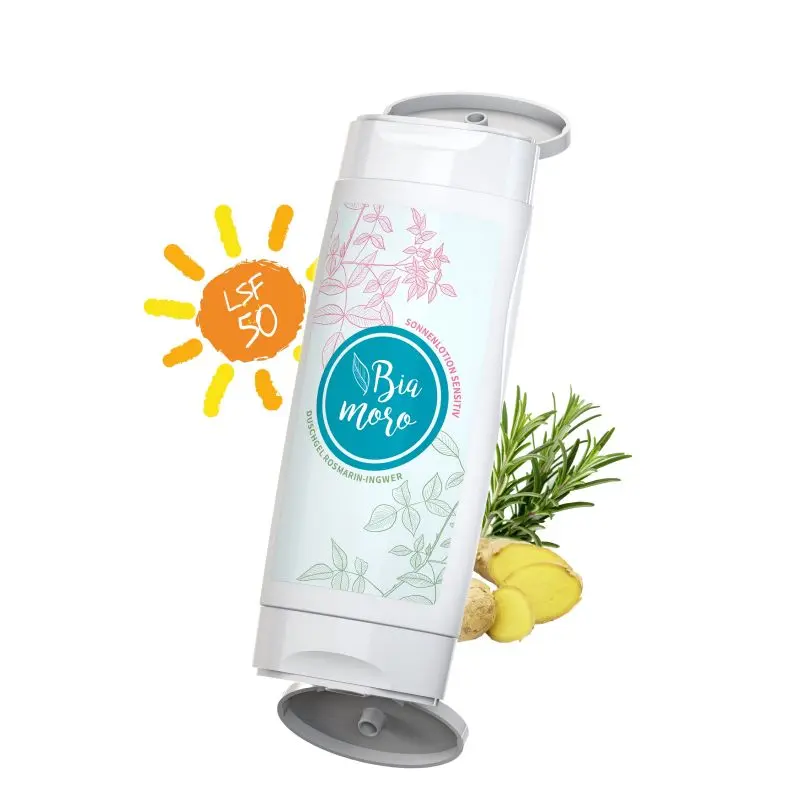 DuoPack Reiseset: Sonnenmilch LSF 50 Sensitiv & Duschgel Rosmarin-Ingwer
