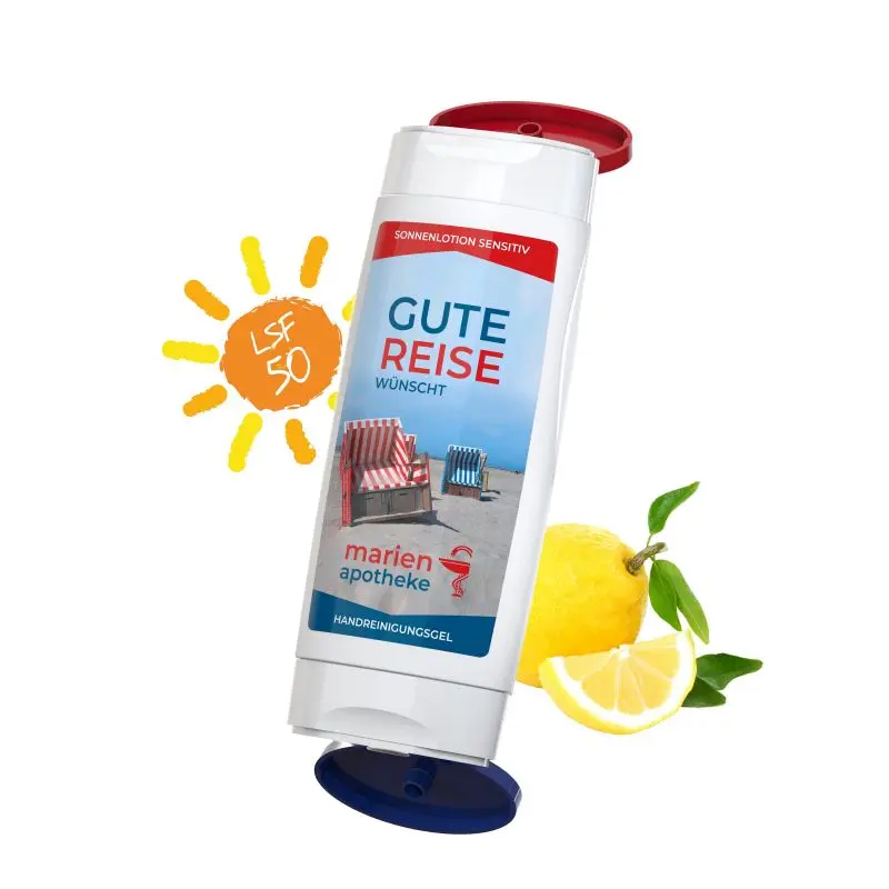 DuoPack Reiseschutz: Sonnenmilch LSF 50 Sensitiv & Handreinigungsgel