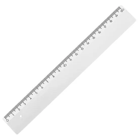 Weißes Lineal, 20 cm – Präzises Messwerkzeug für Schule und Büro