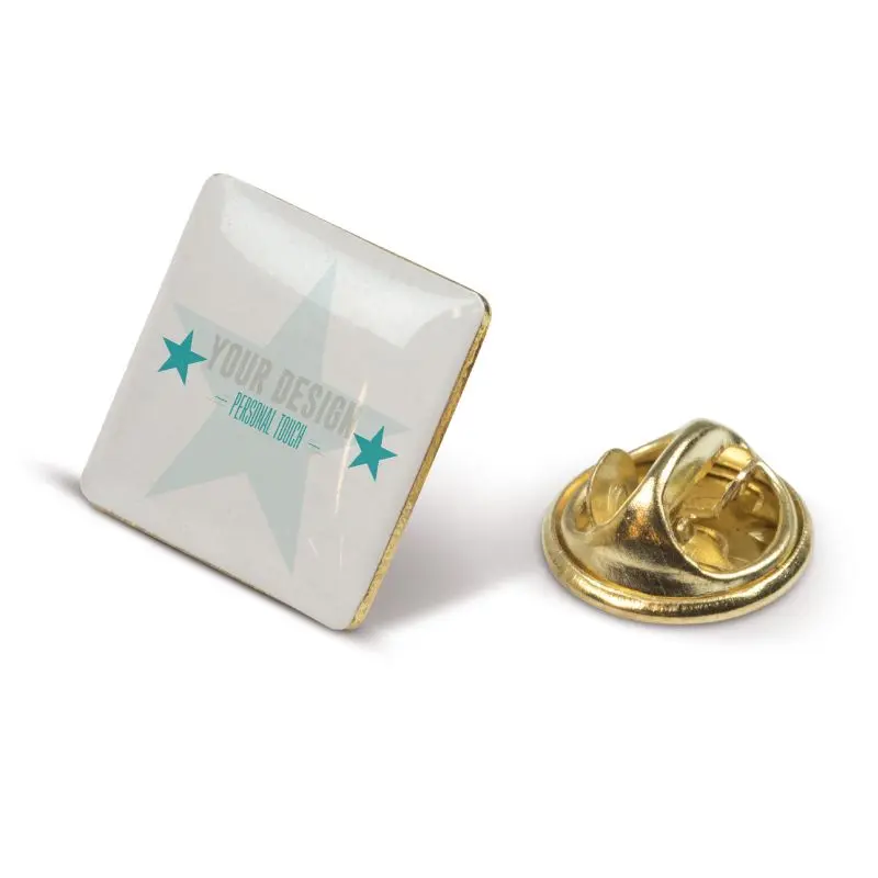 Quadratischer Metall Pin 15x15mm in Gold Satin - Klassisches Schmuckstück