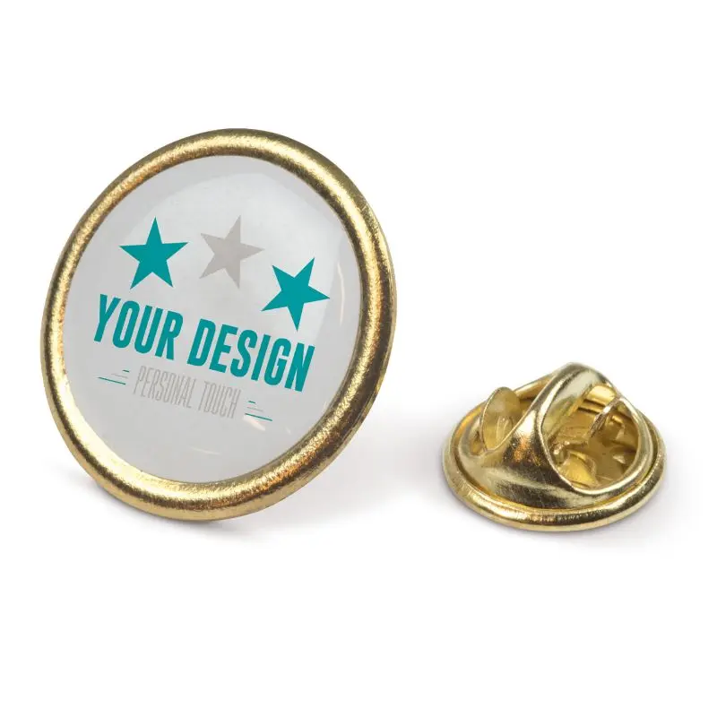 Runder Metall Pin 20mm in Gold Satin - Schicker Schmuck für jedes Outfit