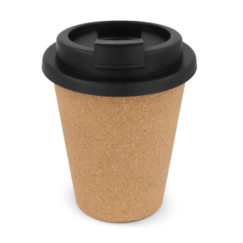 R-PP Kork Kaffeebecher 350ml in Schwarz: Umweltfreundlich & Stilvoll