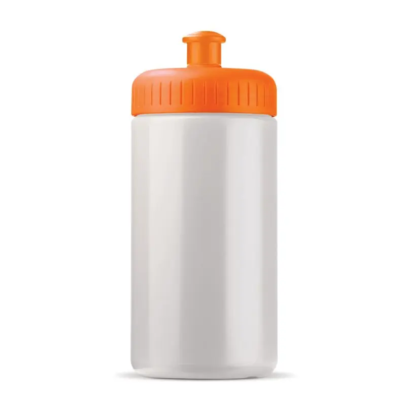 Öko-Sportflasche Basic 500 ml aus Biokunststoff - Weiß & Orange