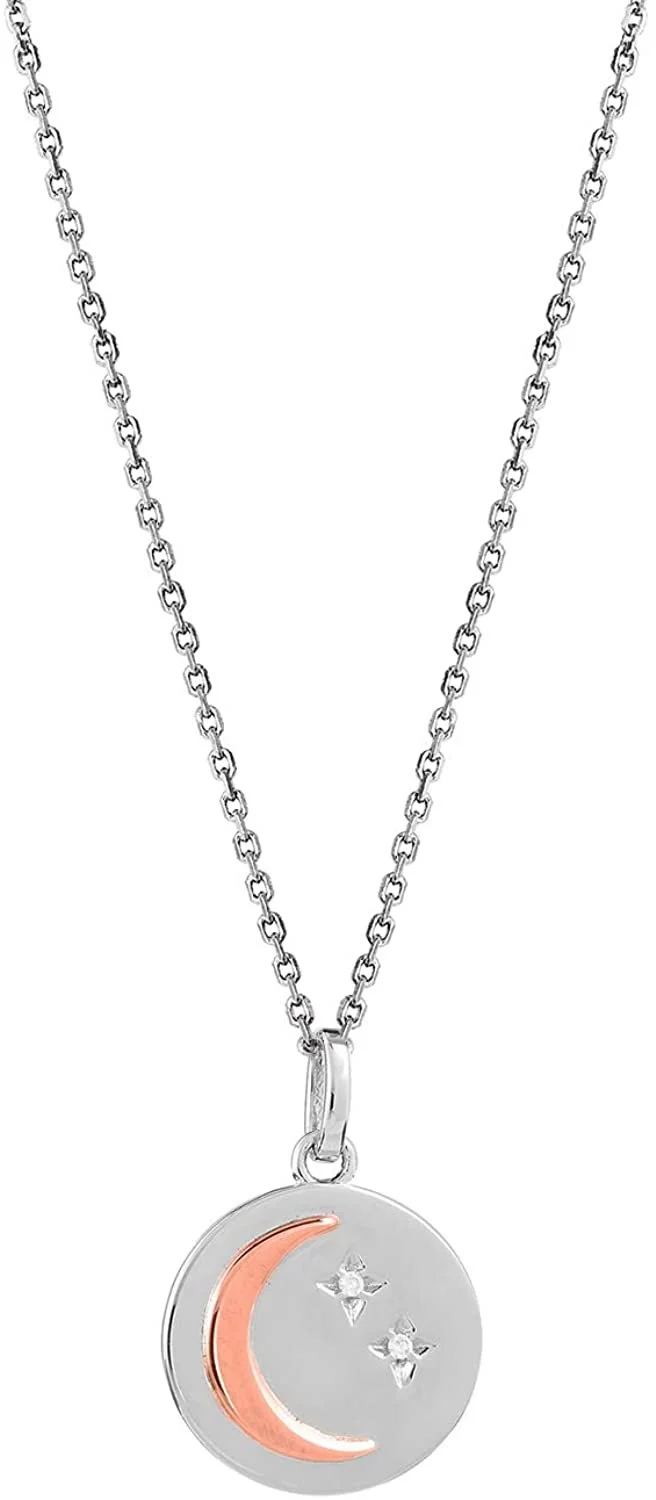 XENOX Silver Set Anhänger Mond & Sterne 45cm