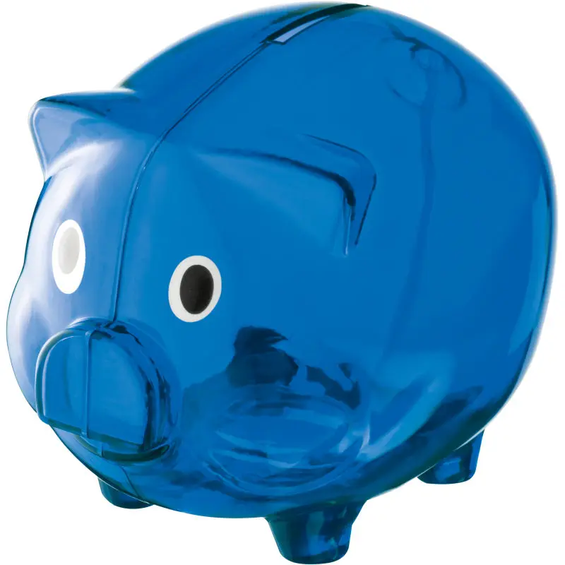 Sparschwein Leicester - blau, modernes Sparschwein für alle Altersgruppen
