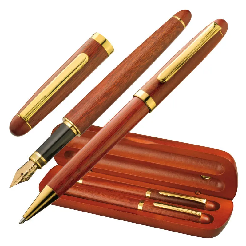 Oxford Holz Schreibgeräte-Set - Elegantes Braun