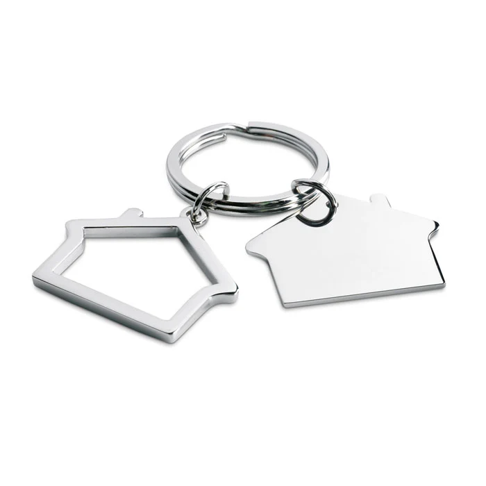 Schlüsselanhänger aus Metall in Hausform