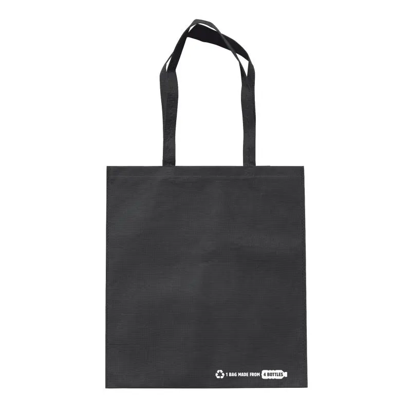 schwarze RPET Umhängetasche: Elegante RPET-Umhängetasche in Schwarz, 100g/m²