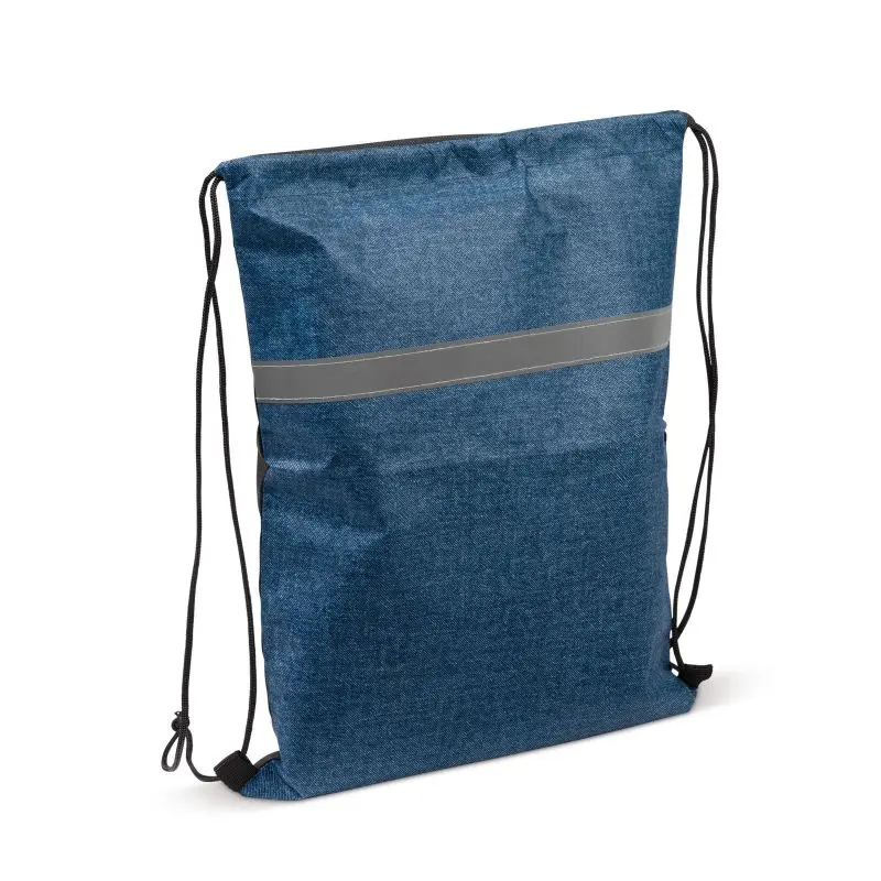 Kordelzugtasche mit Reflexstreifen 80g/m² - dunkelblau, sicher und praktisch
